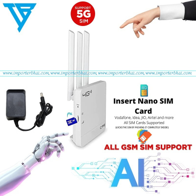 4G/5G Lte WiFi Router (All SIM) 300 Mbps 4G Router  (White, Tri Band)